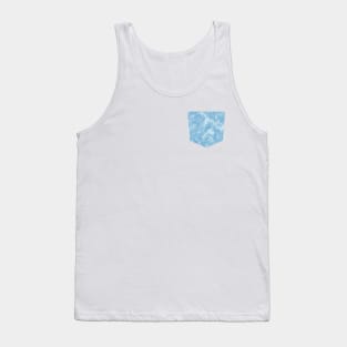 Pocket - Abstract Dripping Painting Blue Tank Top